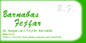 barnabas fejfar business card